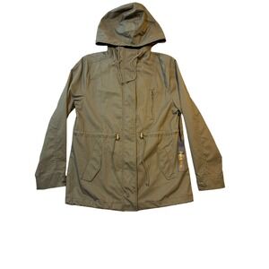 Design by Olivia‎ Womens Olive Green Utility Anorak Jacket Hooded L S#IJKW009